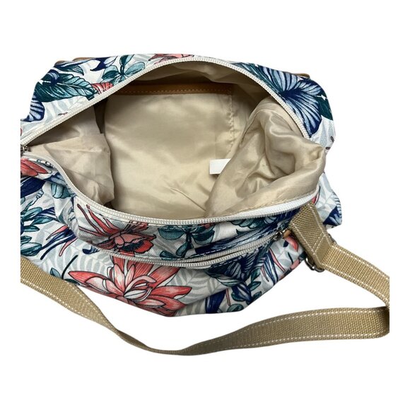 Kim Rogers Floral Crossbody Shoulder Bag Tan Strap - Picture 6 of 8